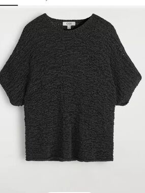 COS Black Open-Knit Top